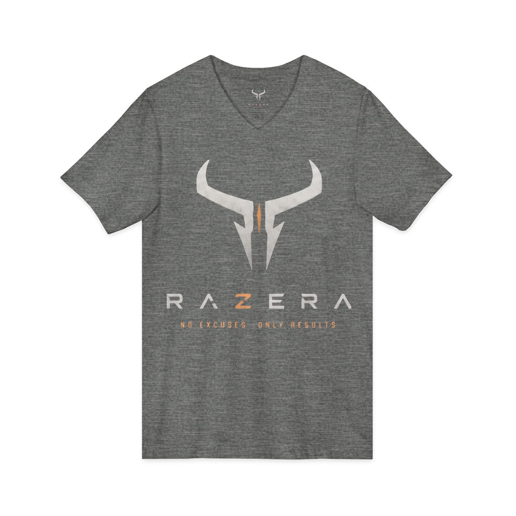 Razera Bull Logo V-Neck Tee — Minimal Gaming Emblem T-Shirt
