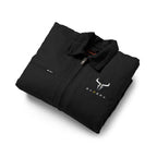 Work Jacket – Minimal Bull Skull Logo Black Duck Cloth Jacket