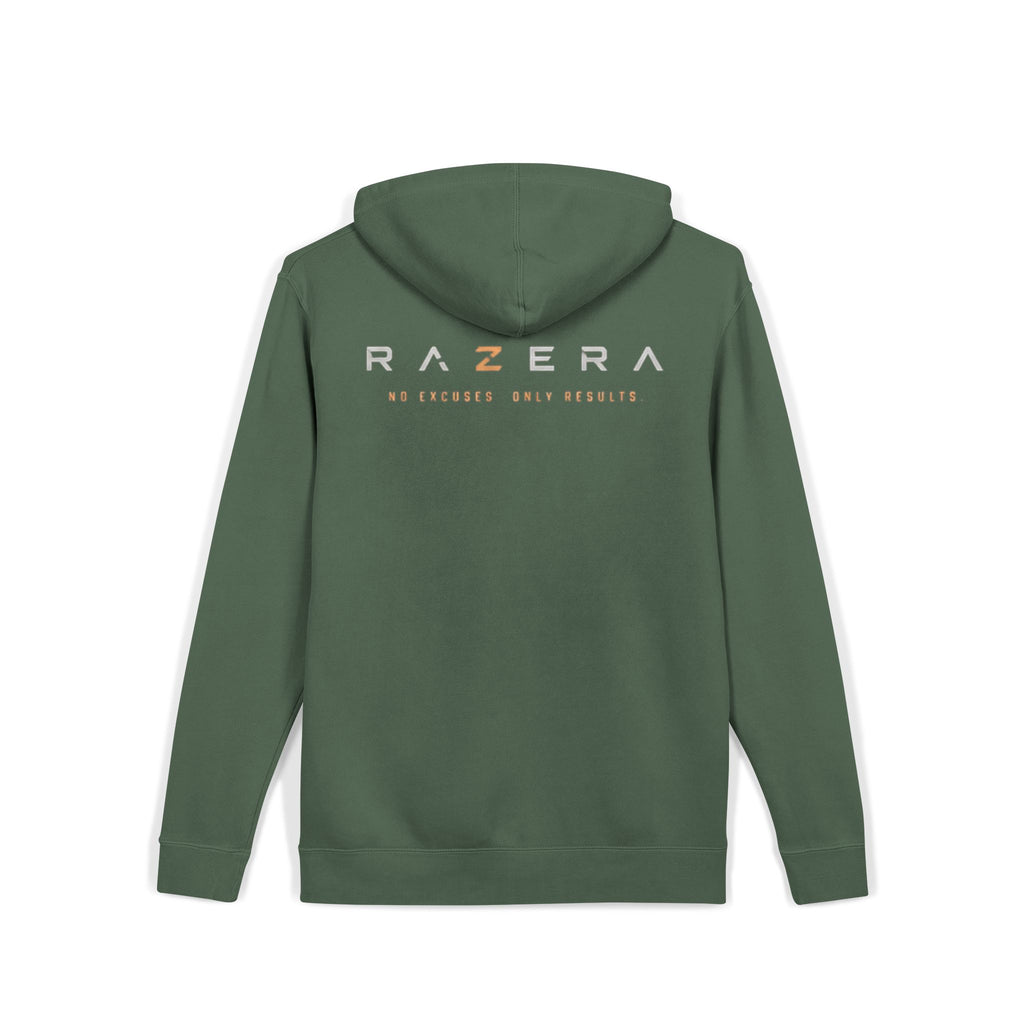 Pigment-Dyed Logo Hoodie — Bull Skull Front & Razera Back