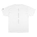 Champion T-Shirt — DAROK Minimal Logo Tee with Vertical “Defy Conquer Repeat” Back Print