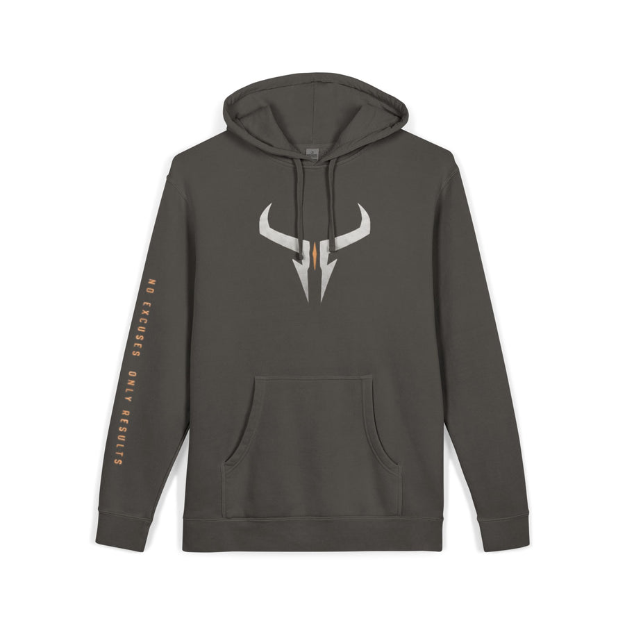 Pigment-Dyed Logo Hoodie — Bull Skull Front & Razera Back