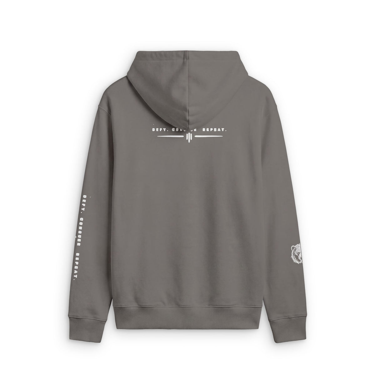 Faded Zip Hoodie — Minimal Cross Crest Zip-Up