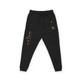 Embroidered 'Axiom' Fleece Joggers — Cozy Athletic Sweatpants with Gold Accent