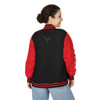 Vyxen Red & White Letterman Jacket — "VYXEN" Sleeve Logo