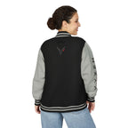 Vyxen Red & White Letterman Jacket — "VYXEN" Sleeve Logo