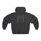 VYXEN Gothic Draped Curtain Hoodie — Red & Black Medieval Shield Design