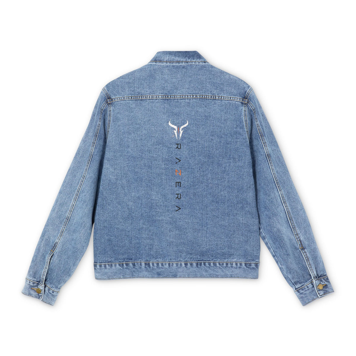 Men's Classic Denim Jacket — Light Wash Jean Jacket with Minimal Back Logo