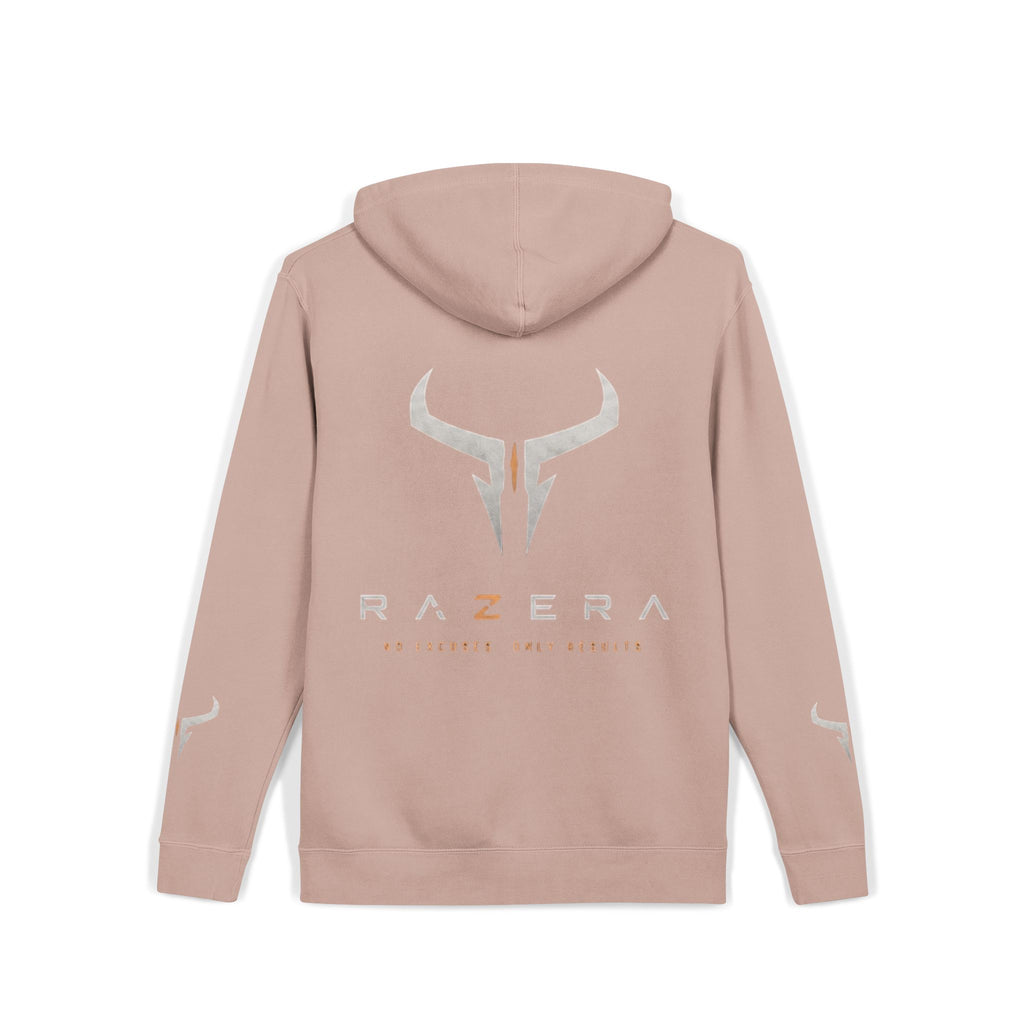 Razera Bull Logo Hoodie — Pigment-Dyed Pink Comfort Pullover