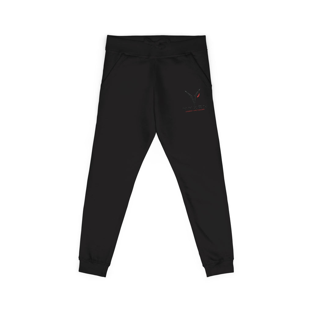Embroidered Vytan Logo Sweatpants – White Fleece Joggers