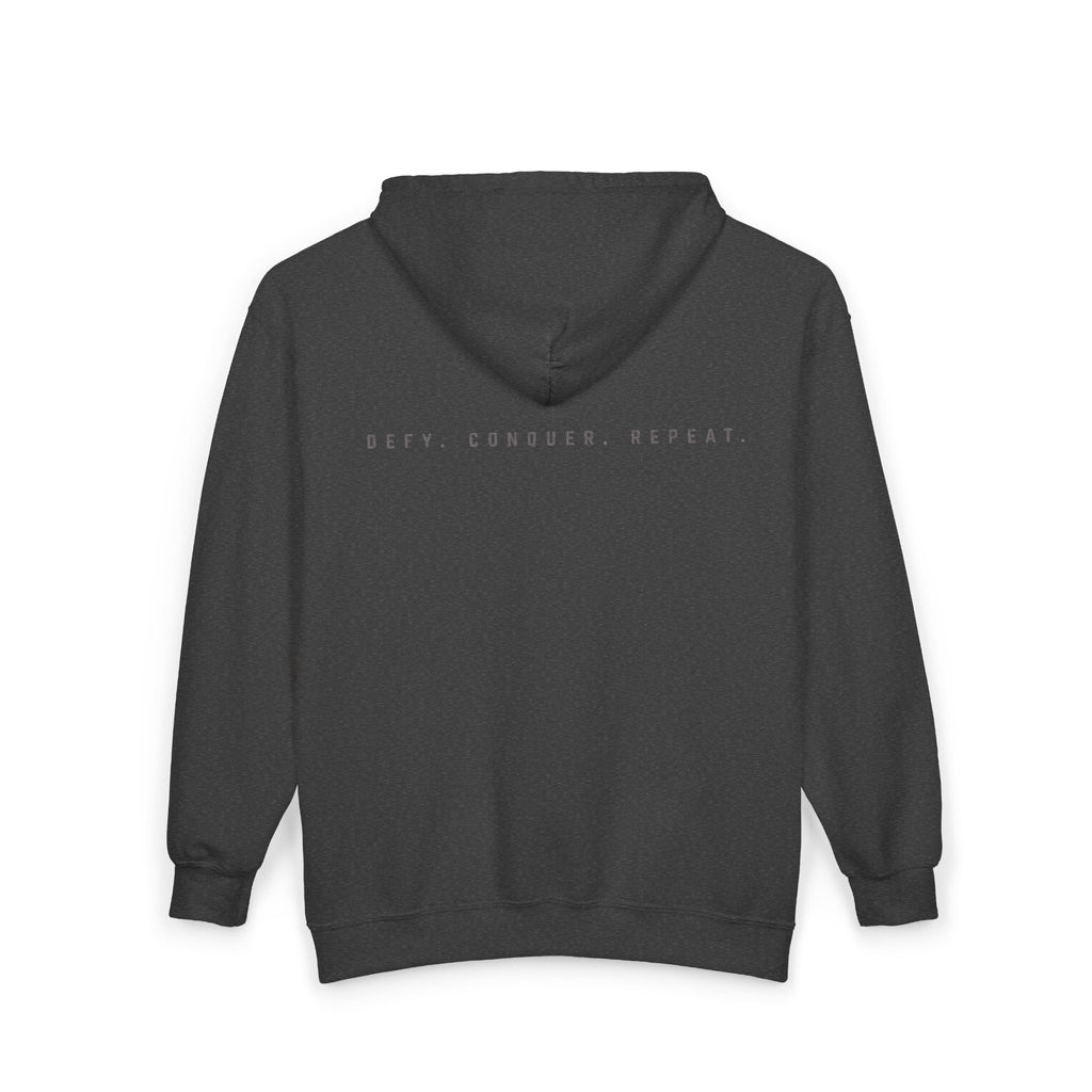 Zip Hoodie — DAROK Logo with “Defy. Endure. Repeat.” Back