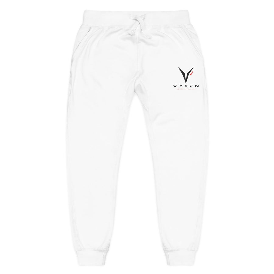 Embroidered Vytan Logo Sweatpants – White Fleece Joggers