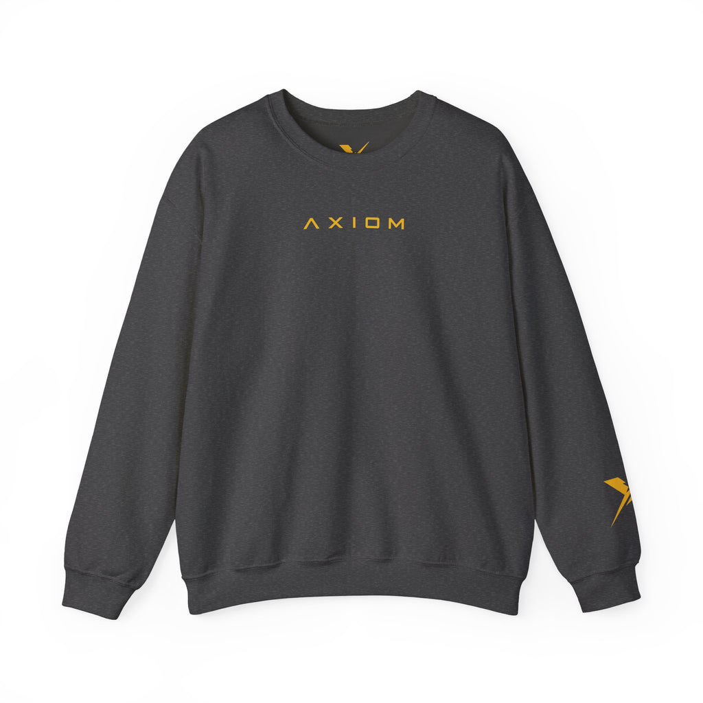 Crewneck Sweatshirt — Minimal 'AXIOM' Logo Pullover with Vertical Back Text