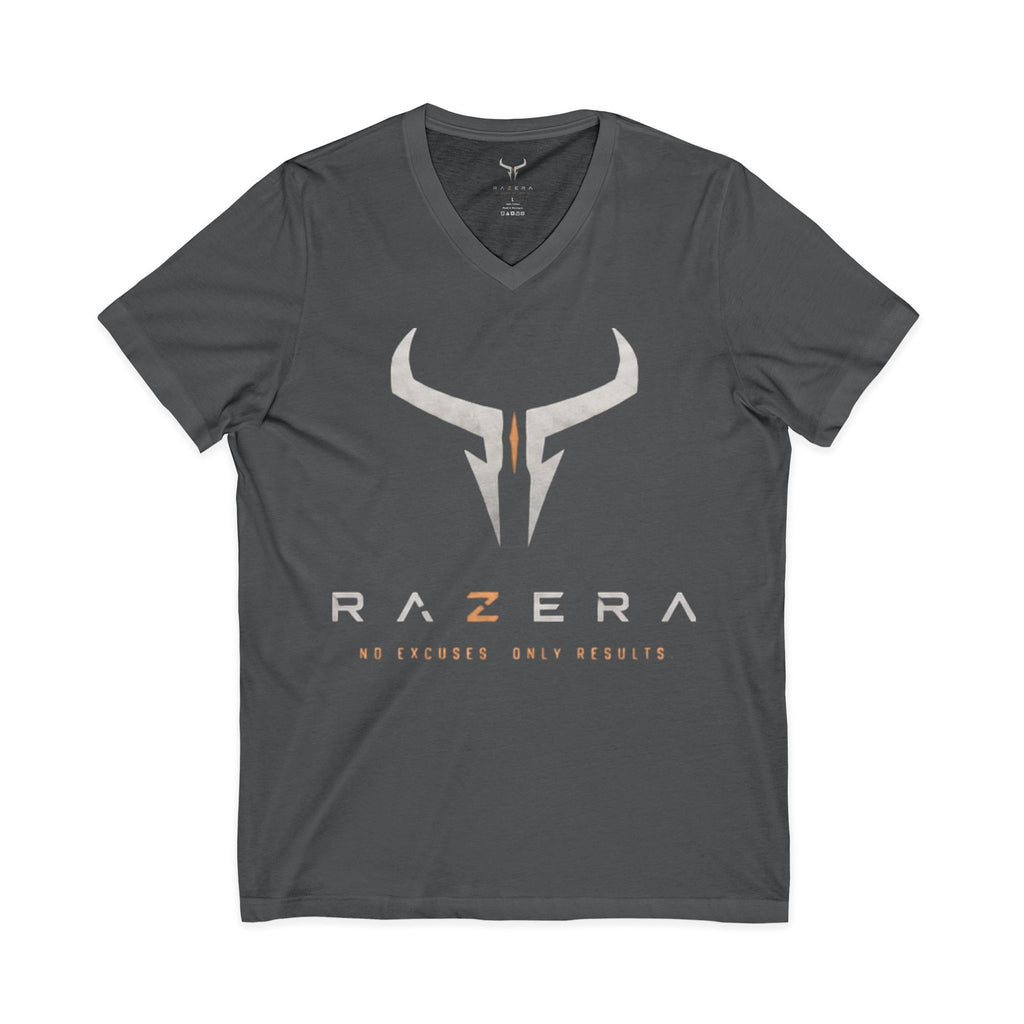 Razera Bull Logo V-Neck Tee — Minimal Gaming Emblem T-Shirt