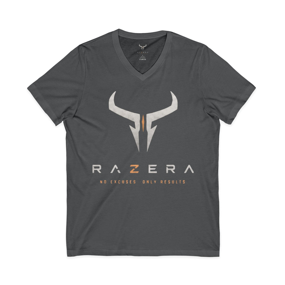 Razera Bull Logo V-Neck Tee — Minimal Gaming Emblem T-Shirt