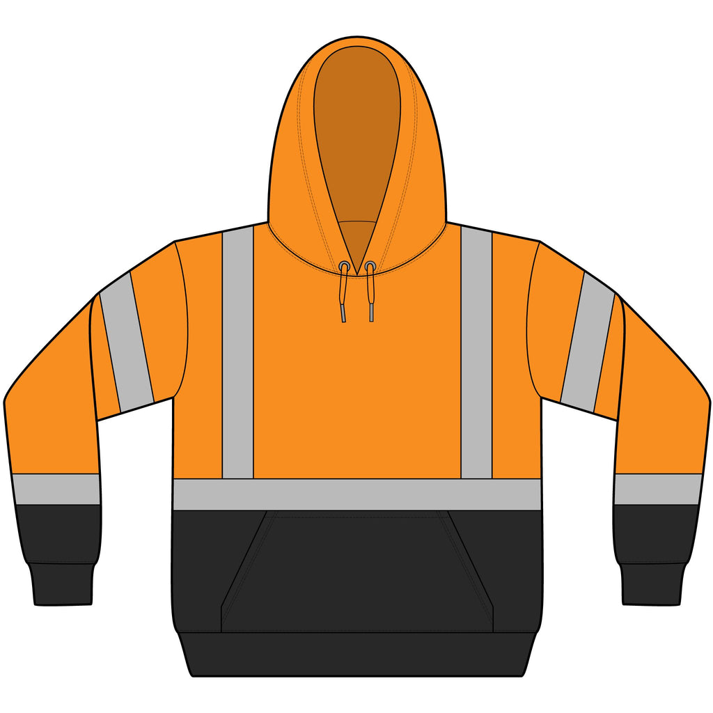 Hi-Vis Safety Hoodie — ANSI Class 3 Reflective Fleece Pullover