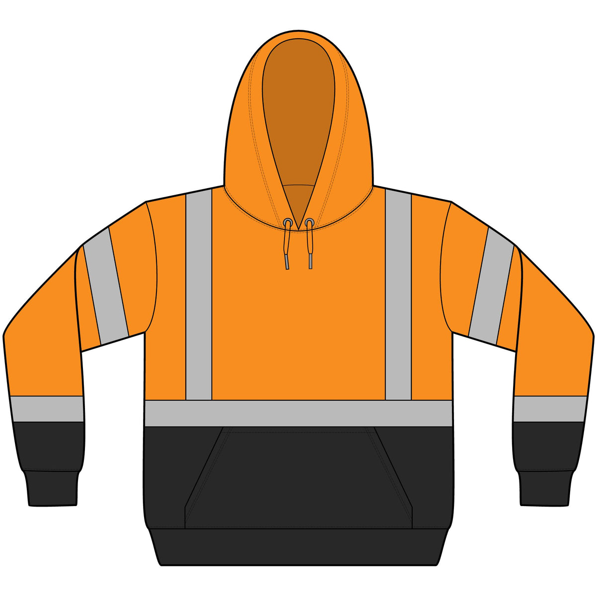 Hi-Vis Safety Hoodie — ANSI Class 3 Reflective Fleece Pullover