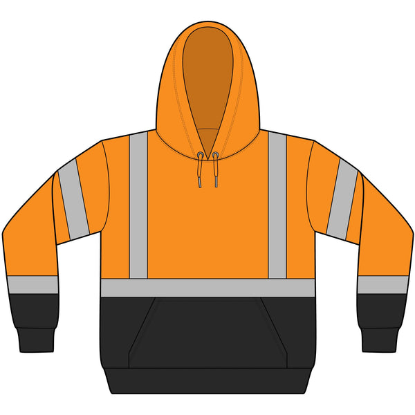 Hi-Vis Safety Hoodie — ANSI Class 3 Reflective Fleece Pullover