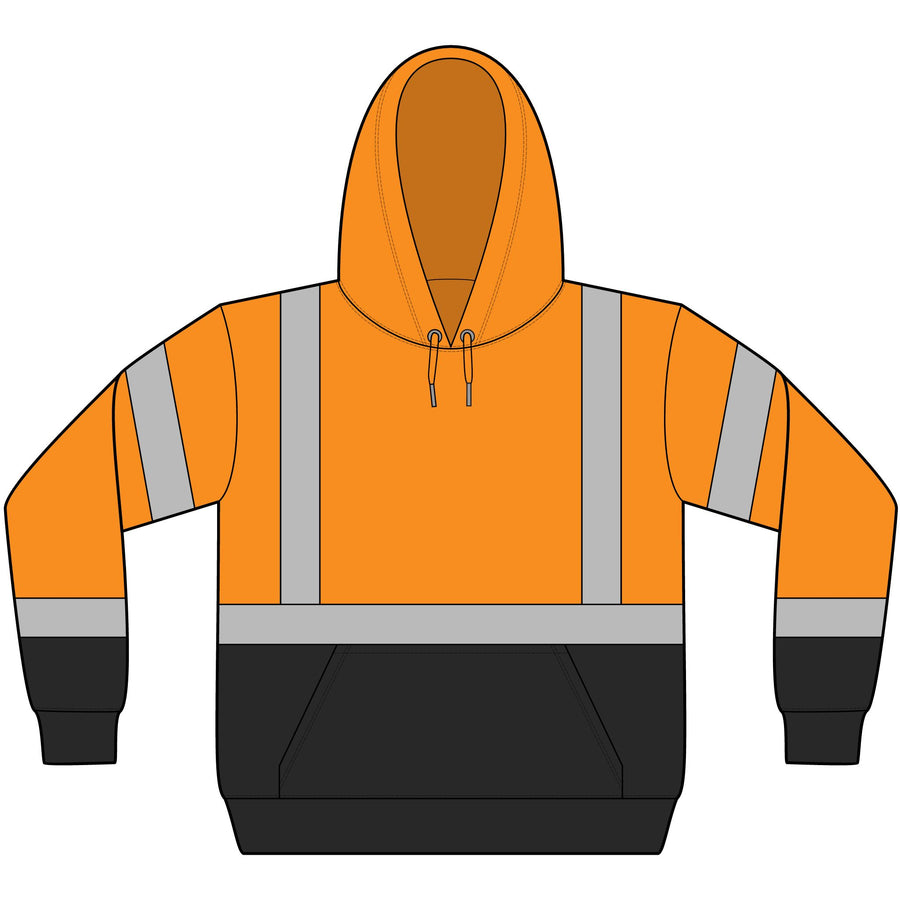 Hi-Vis Safety Hoodie — ANSI Class 3 Reflective Fleece Pullover