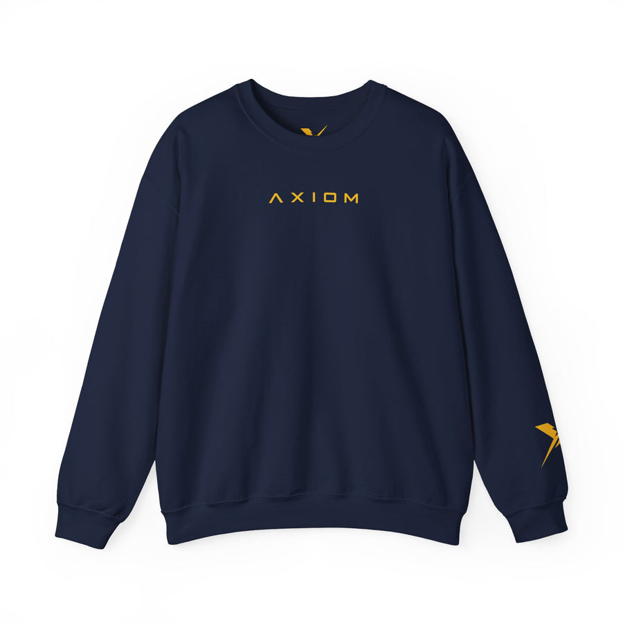 Crewneck Sweatshirt — Minimal 'AXIOM' Logo Pullover with Vertical Back Text
