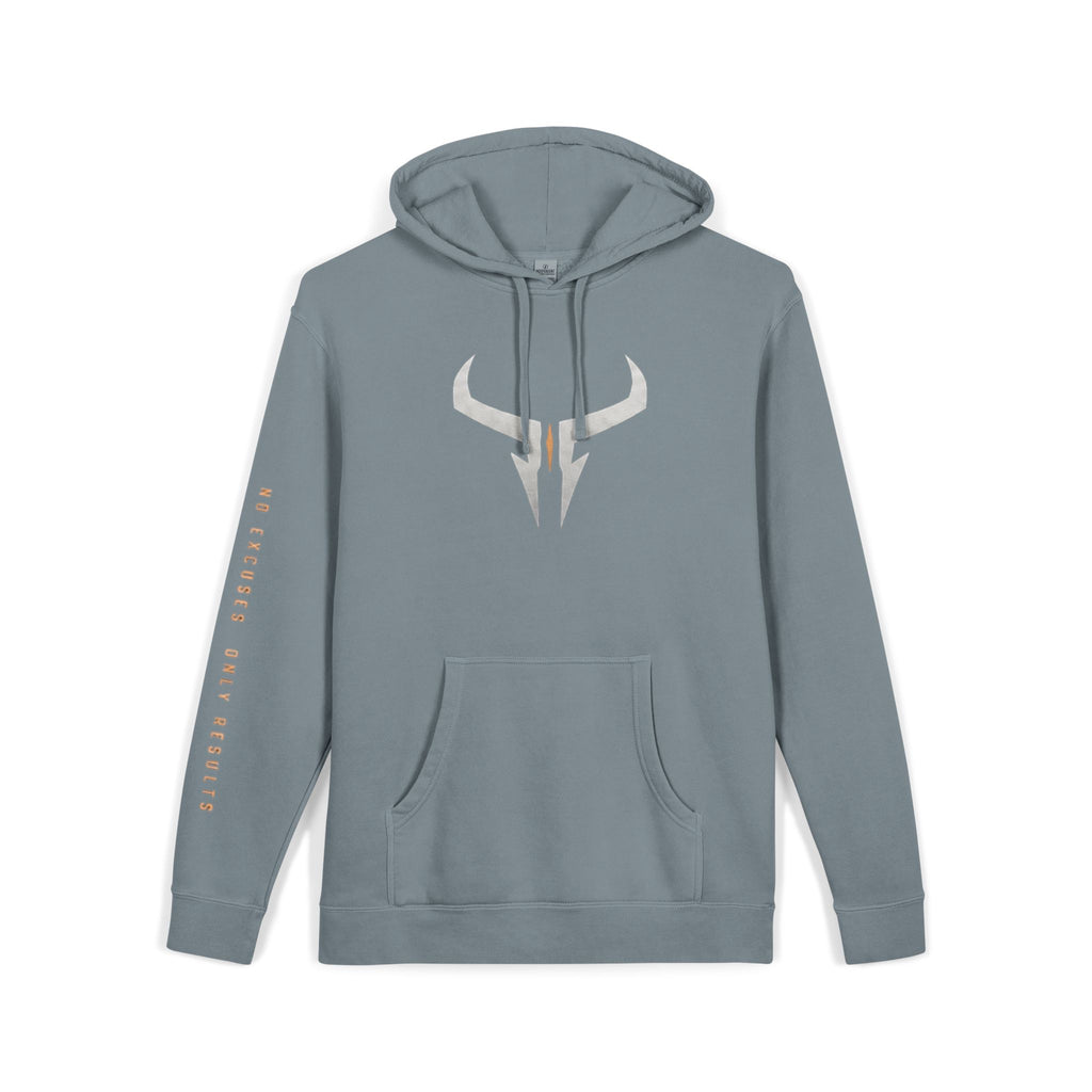 Pigment-Dyed Logo Hoodie — Bull Skull Front & Razera Back