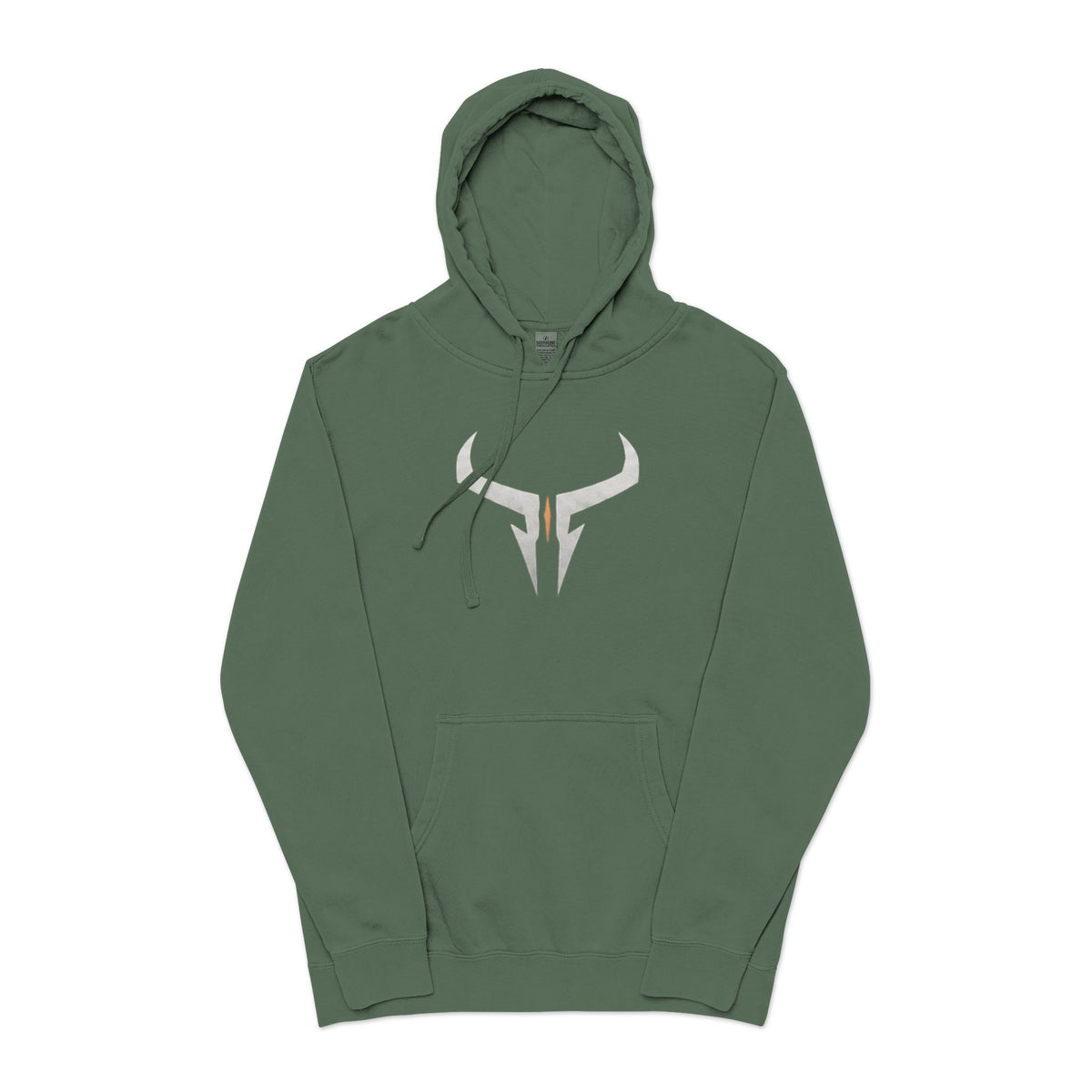 Pigment-Dyed Logo Hoodie — Bull Skull Front & Razera Back