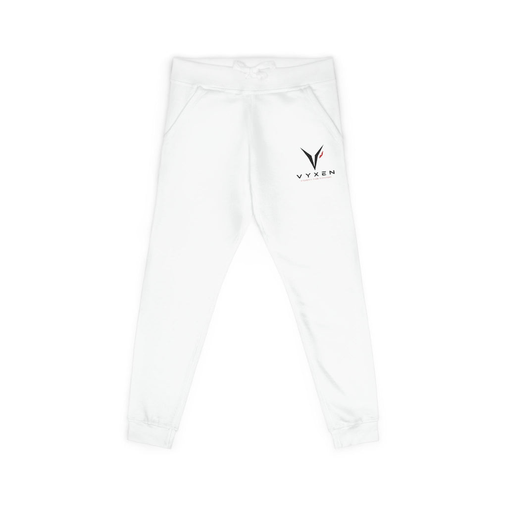 Embroidered Vytan Logo Sweatpants – White Fleece Joggers