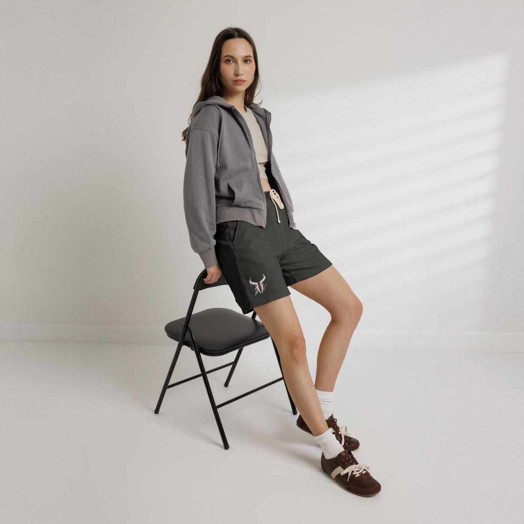 Lightweight Fleece Sweat Shorts — Garment-Dyed Comfort with Subtle Logo