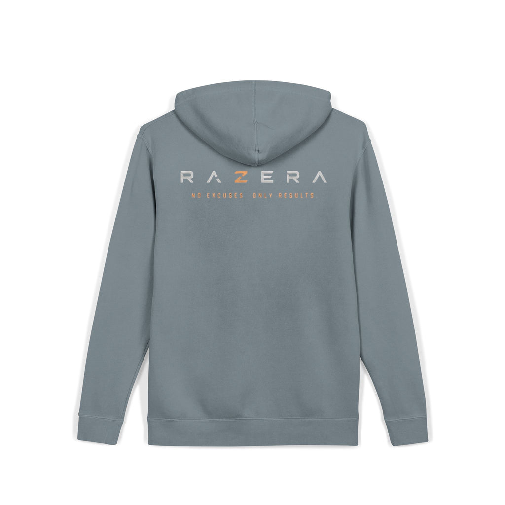 Pigment-Dyed Logo Hoodie — Bull Skull Front & Razera Back