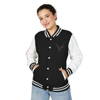 Vyxen Red & White Letterman Jacket — "VYXEN" Sleeve Logo