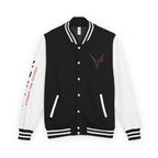 Vyxen Red & White Letterman Jacket — "VYXEN" Sleeve Logo