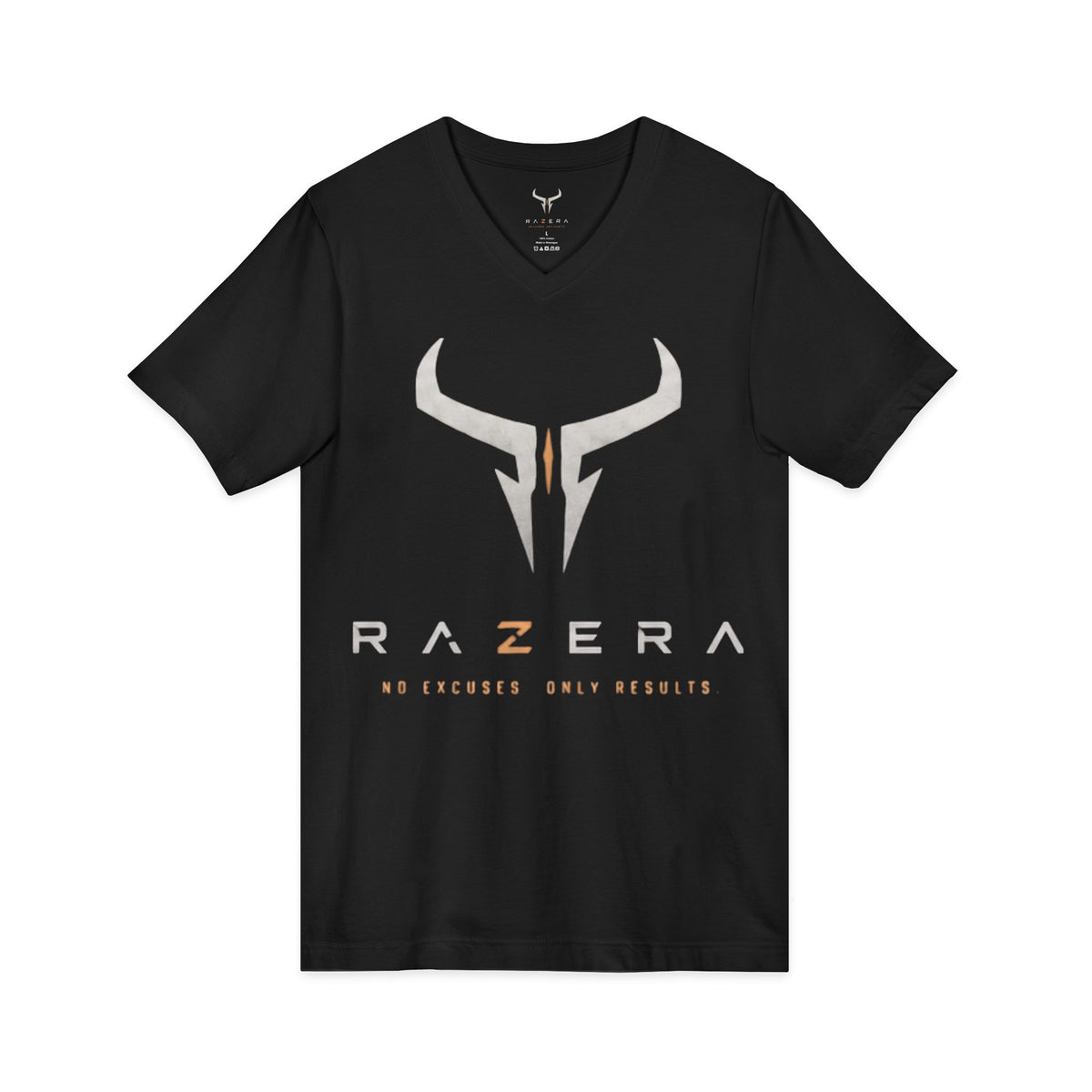Razera Bull Logo V-Neck Tee — Minimal Gaming Emblem T-Shirt