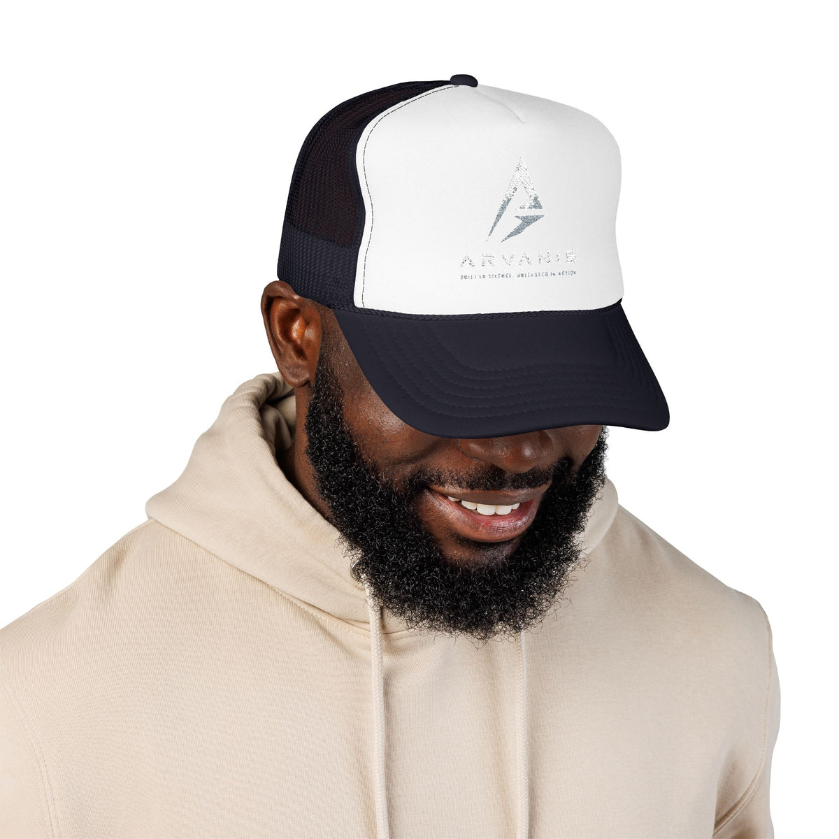 Arvanis Logo Trucker Hat — Vintage Distressed Foam Cap