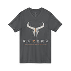 Razera Bull Logo V-Neck Tee — Minimal Gaming Emblem T-Shirt