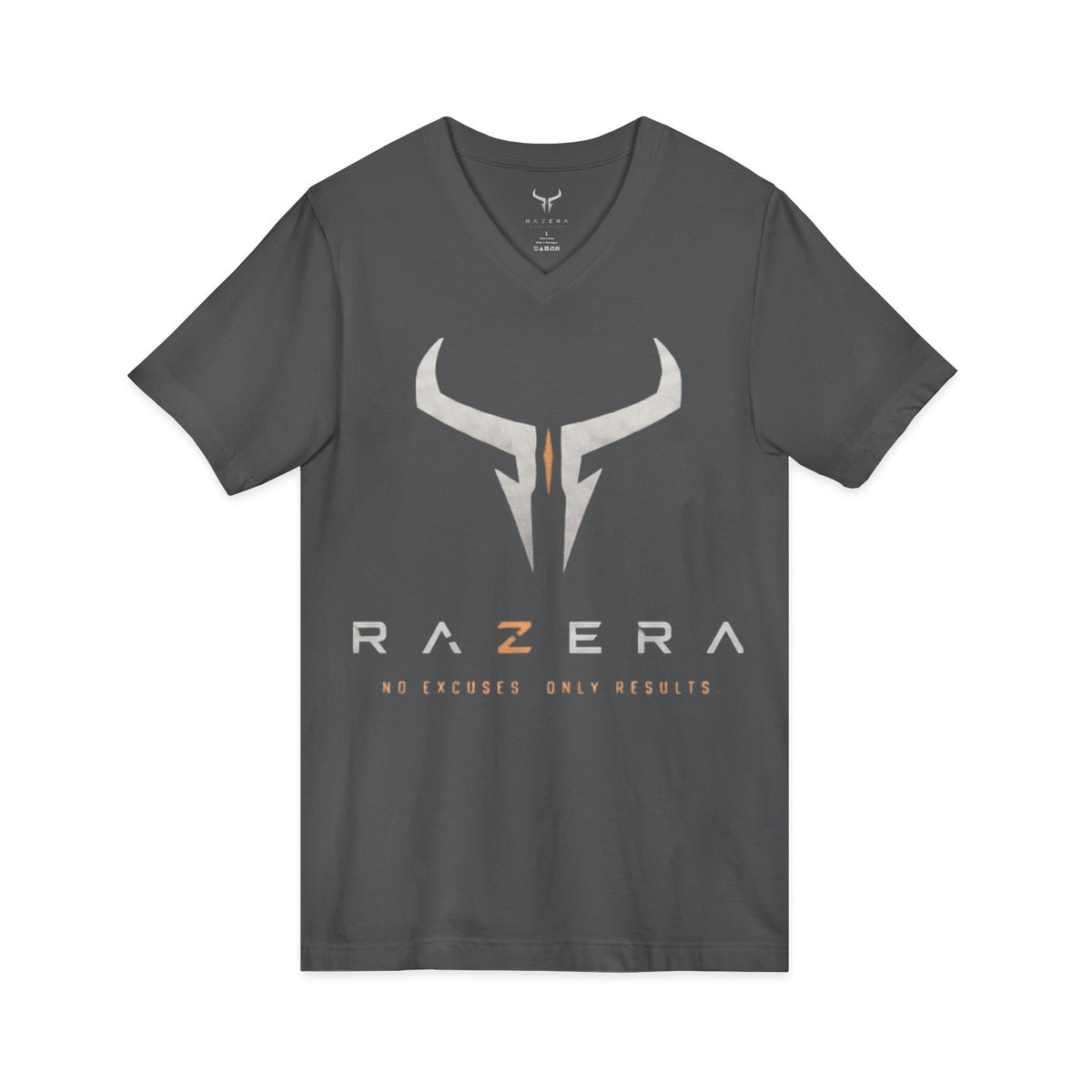 Razera Bull Logo V-Neck Tee — Minimal Gaming Emblem T-Shirt