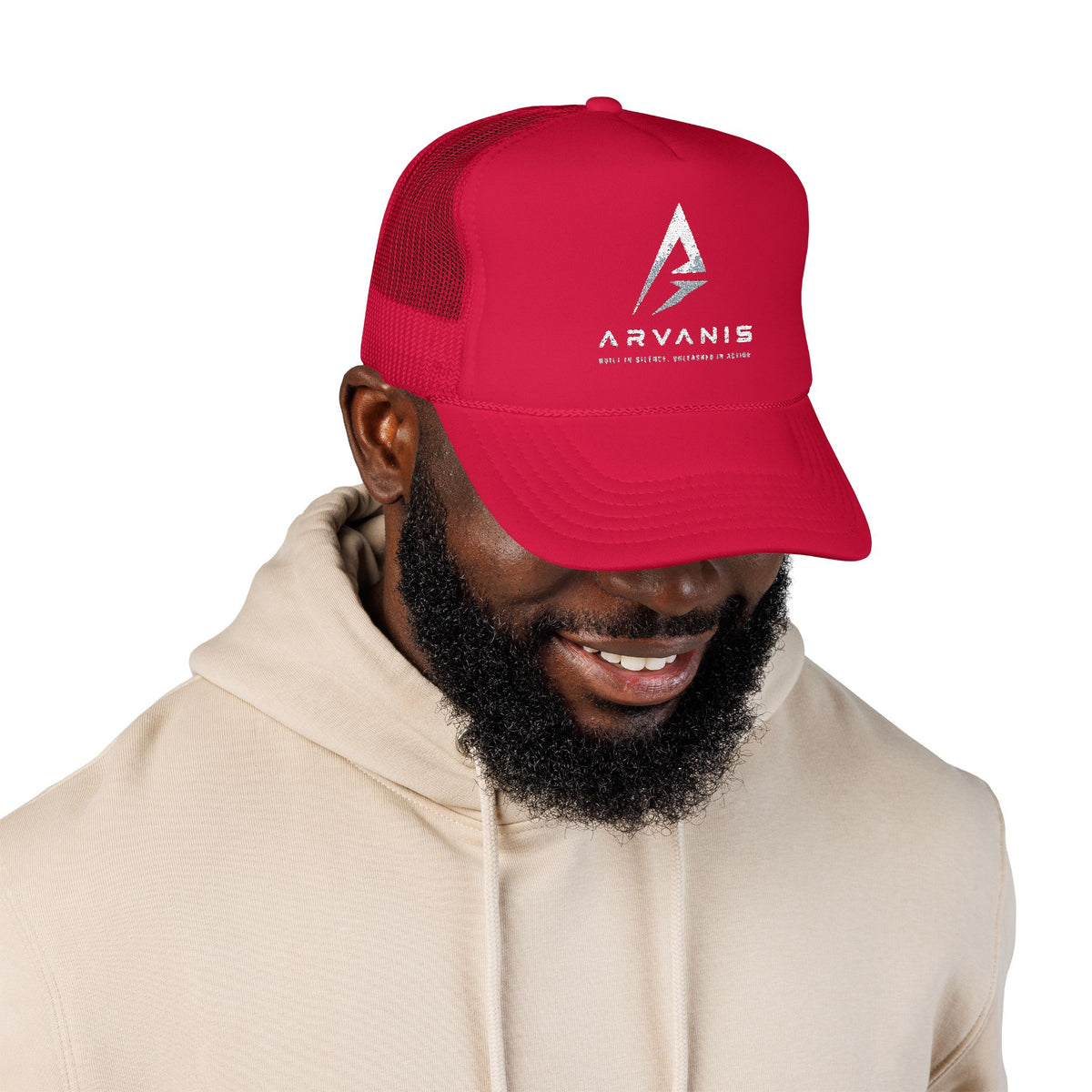 Arvanis Logo Trucker Hat — Vintage Distressed Foam Cap