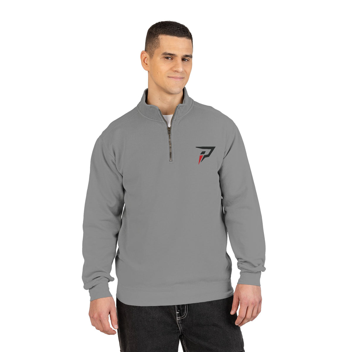 Primalis Quarter-Zip Sweatshirt — Minimal Athletic Logo Pullover