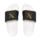 Slide Sandals - Black Band with Gold X Logo (Men's Removable-Strap Slides)