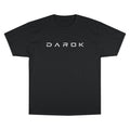 Champion T-Shirt — DAROK Minimal Logo Tee with Vertical “Defy Conquer Repeat” Back Print