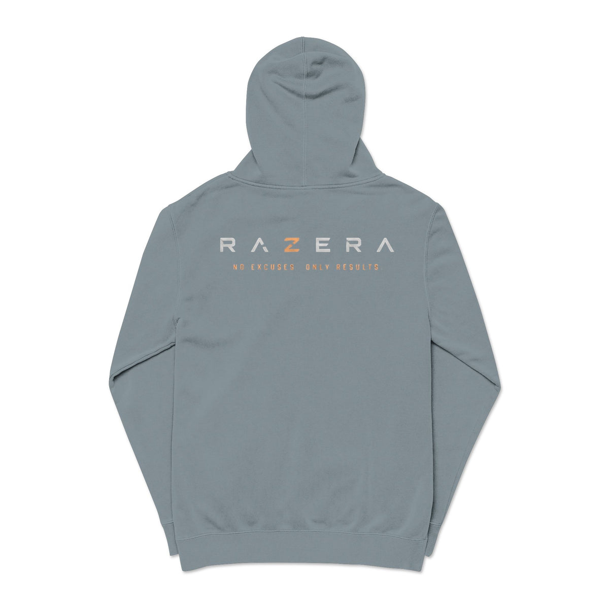 Pigment-Dyed Logo Hoodie — Bull Skull Front & Razera Back