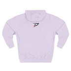 Primalis Minimal Logo Hoodie — White Fleece Pullover with Front Text & Back Emblem