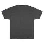 Champion T-Shirt — DAROK Minimal Logo Tee with Vertical “Defy Conquer Repeat” Back Print