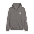 Faded Zip Hoodie — Minimal Cross Crest Zip-Up