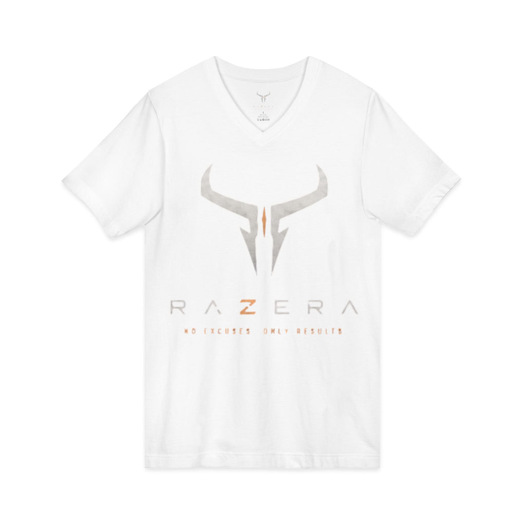 Razera Bull Logo V-Neck Tee — Minimal Gaming Emblem T-Shirt