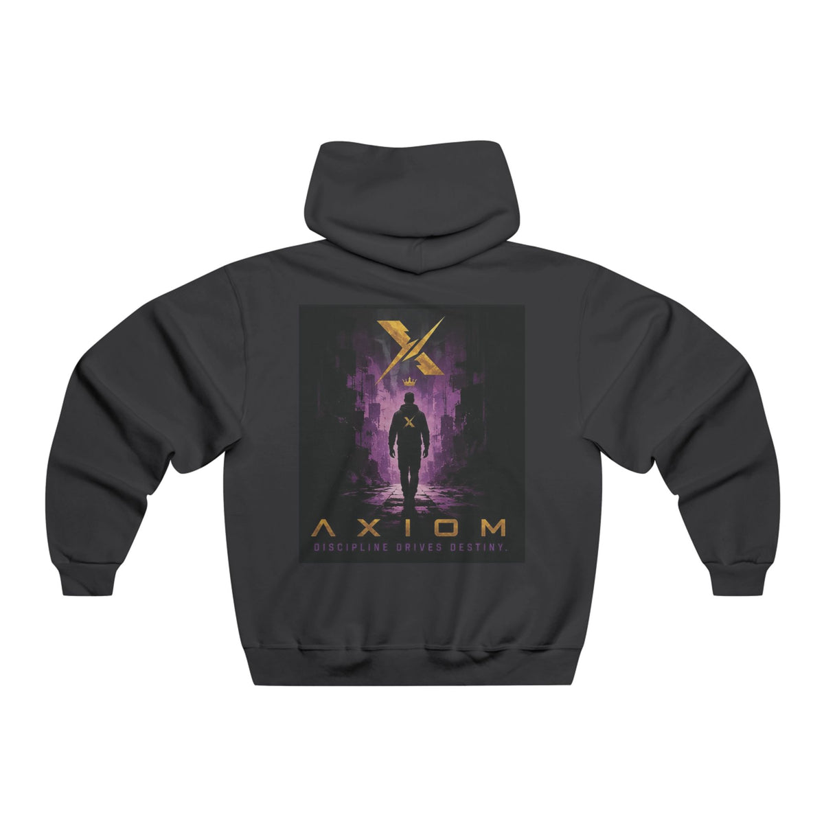Axiom Sci‑Fi Graphic Hoodie — 'Axiom' Logo & Night Alley Print