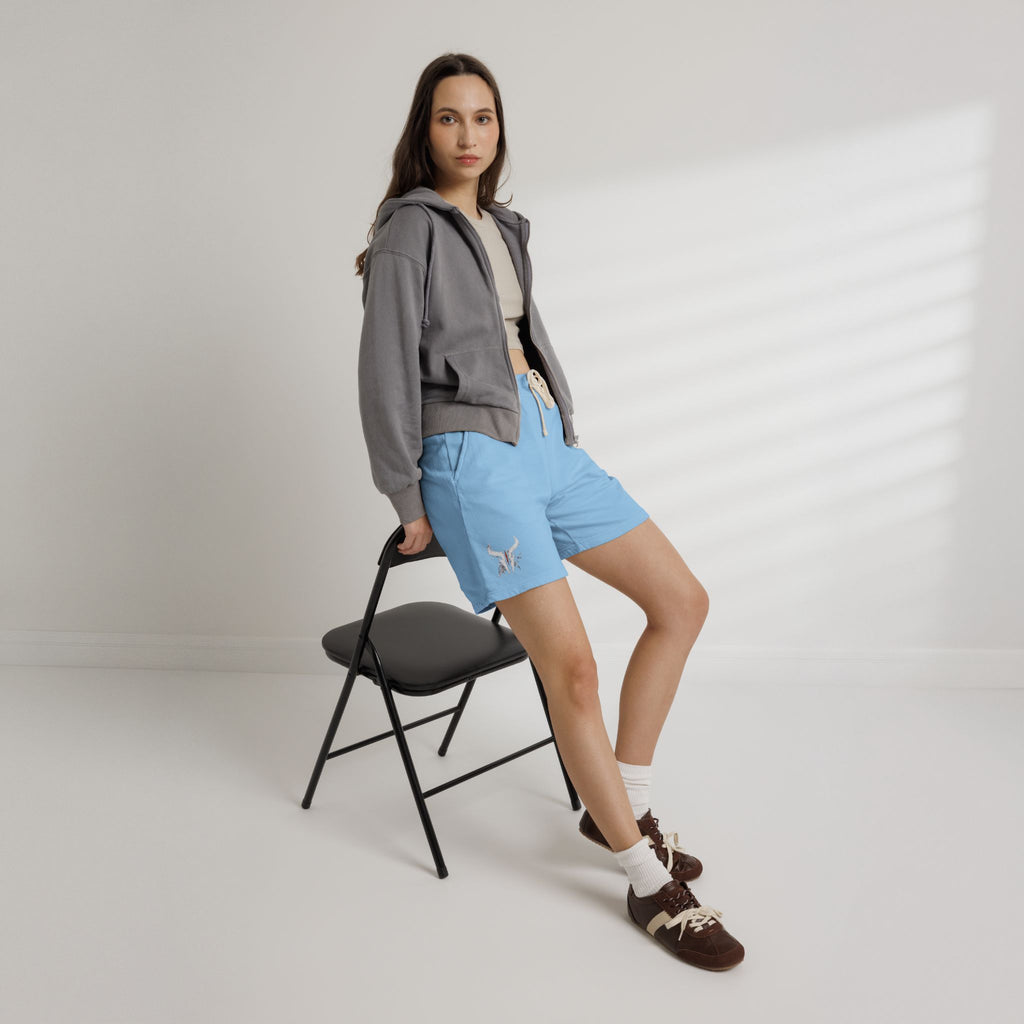 Lightweight Fleece Sweat Shorts — Garment-Dyed Comfort with Subtle Logo