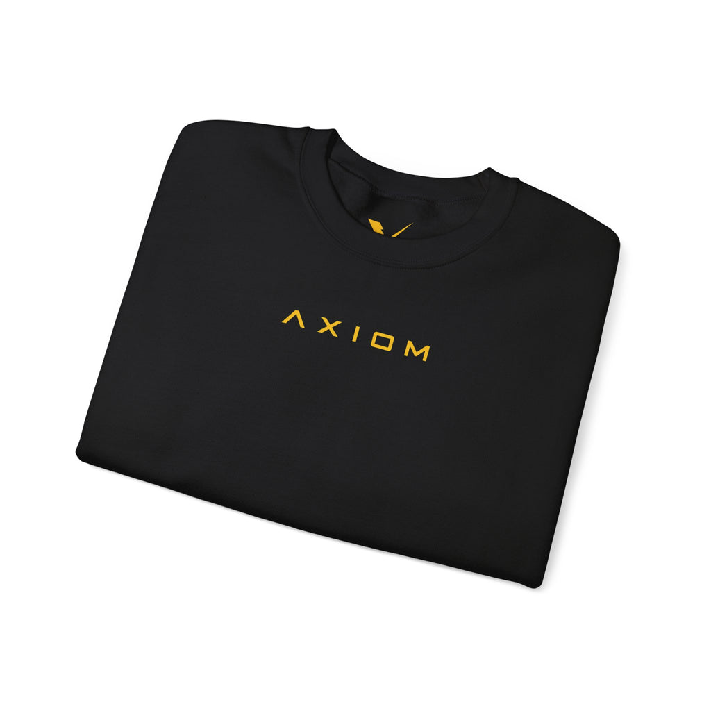 Crewneck Sweatshirt — Minimal 'AXIOM' Logo Pullover with Vertical Back Text