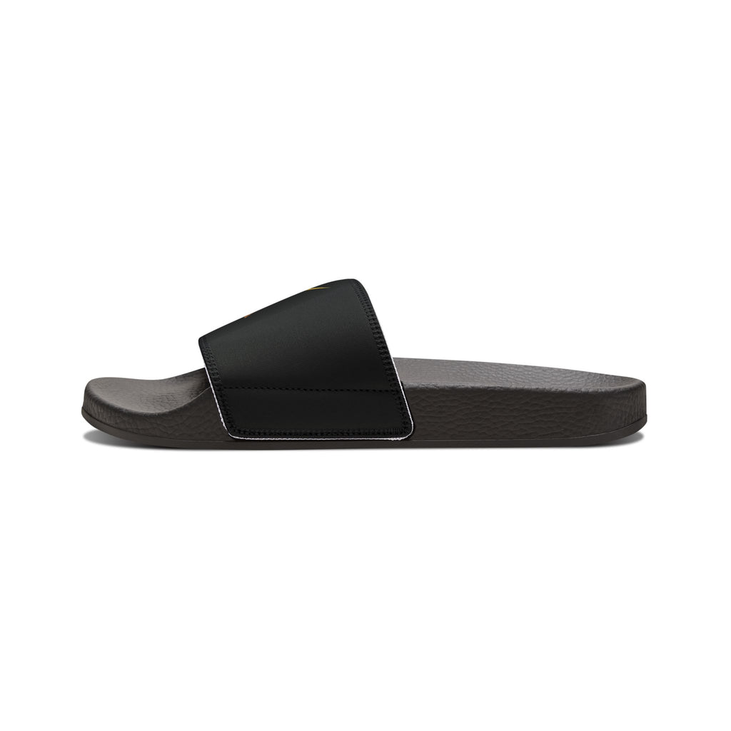 Slide Sandals - Black Band with Gold X Logo (Men's Removable-Strap Slides)