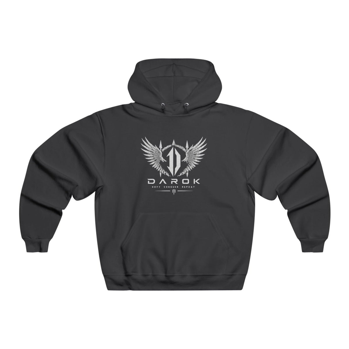 Wolf Pack Graphic Hoodie — 'DAROK' Distressed Wolf Head Men's Pullover