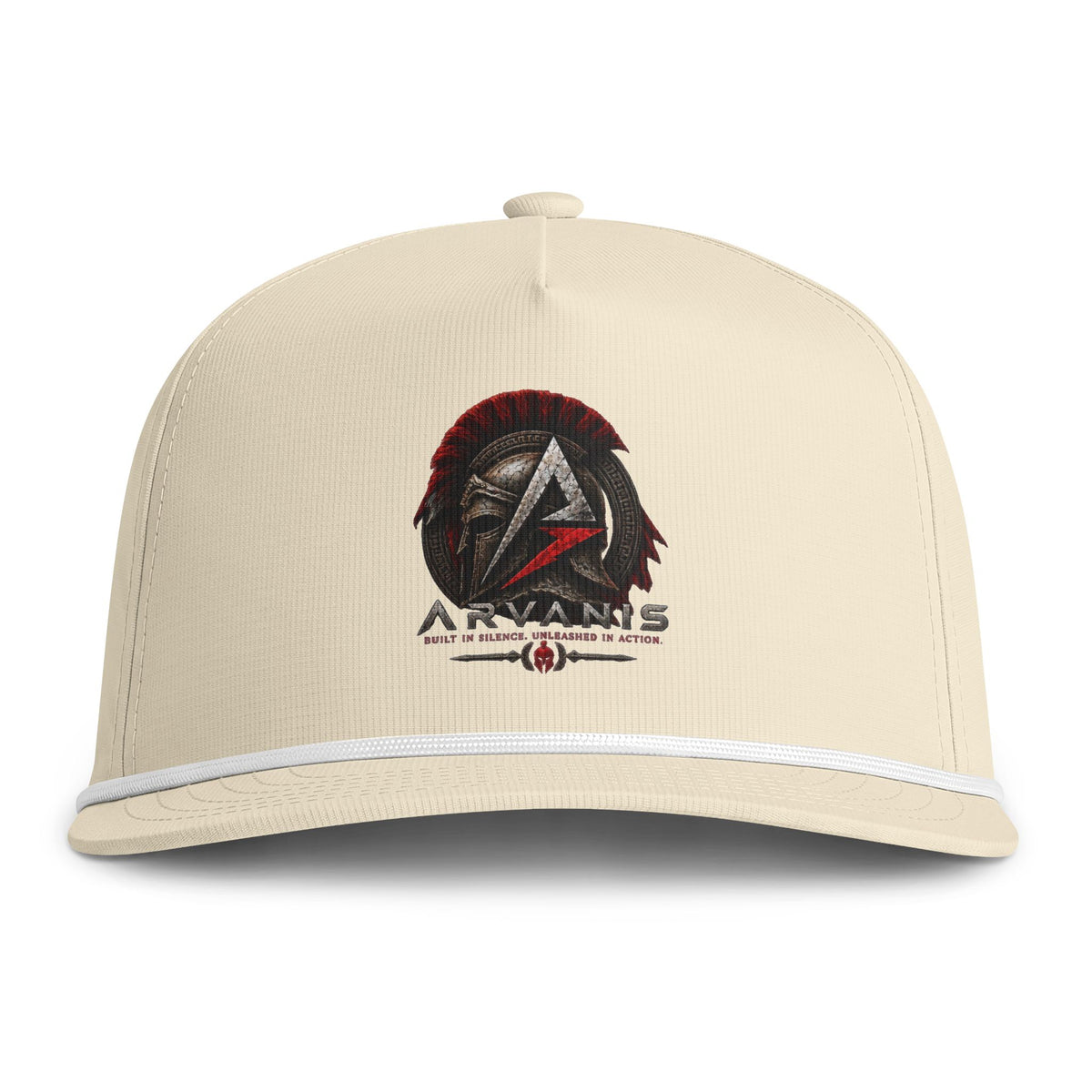 Spartan Logo Rope Cap — Sunwashed Baseball Hat with Red Crest