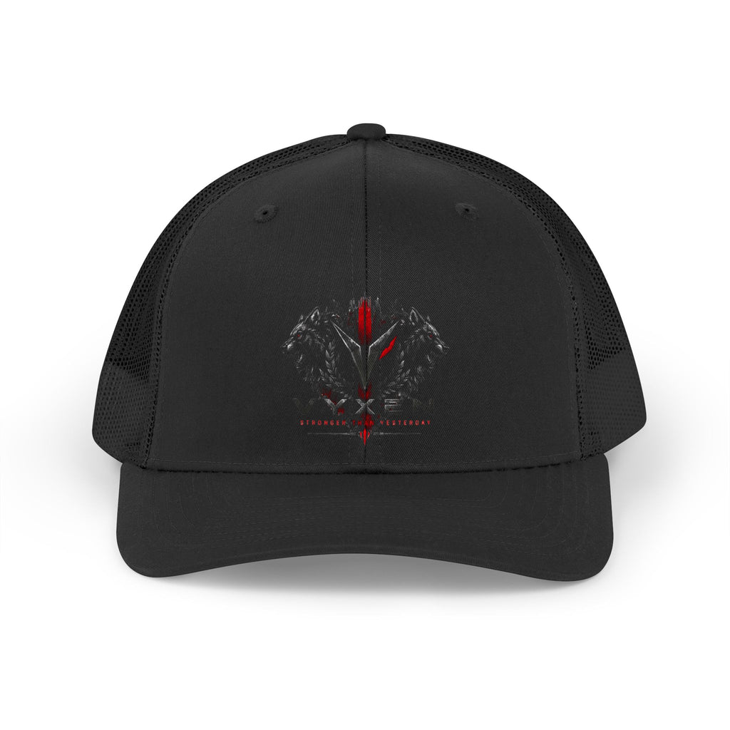 Valken Dark Wolf Trucker Hat — Retro Gaming Logo Mesh Cap